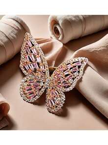 1 件锆石蝴蝶指节戒指，适合日常佩戴 - 淺粉色 - 查看 3