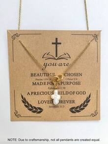 1pc Minimalist Elegant Luxury Asymmetrical Cultured Faux Pearl Cross Stainless Steel Waterproof Pendant Necklace, Suitable For Women's Daily, Party, Vacation, Banquet Wear, Great Gift For Mother, Wife, Girlfriend, Birthday, Christmas