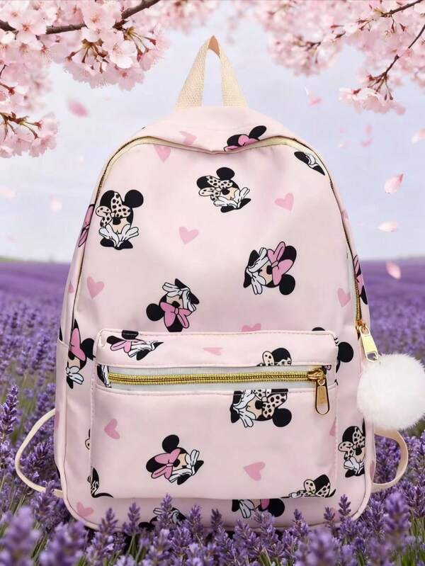 Cartoon Minnie Backpack Girls Fashion School Bag Large Capacity Cute Student School Bag Cute Backpack For Boys And Girls
