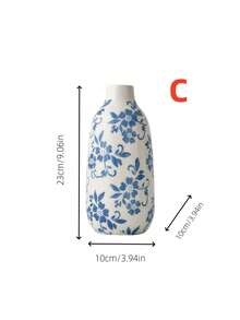 1 Peça Vaso Cerâmico com Design de Porcelana Azul e Branca, Adequado para Segurar Água, Flores Frescas e Arranjos Florais, Um Vaso Decorativo Versátil para Múltiplas Cenas