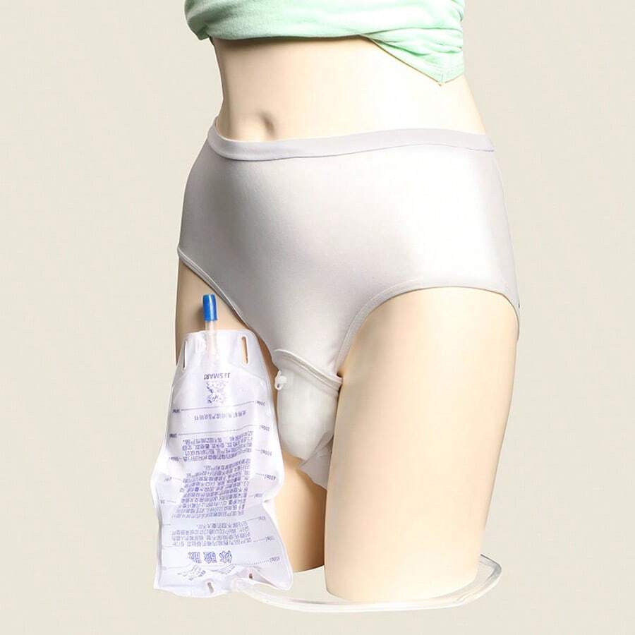 Urine Collection Bag Women's Reusable Portable Silicone 1 Urine Collection Underpants (Women - White) - 白色 - 查看 1