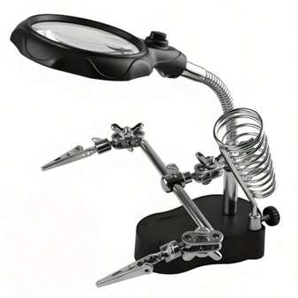 Banco de trabajo auxiliar, Estación de soldadura auxiliar, Banco de trabajo de inspección auxiliar, Con lupa, Iluminación LED, Abrazadera auxiliar, Kit de herramientas de reparación, Para soldadura, Ensamblaje