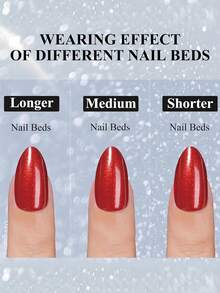 150片短款杏仁形软胶猫眼美甲贴片，亮泽猫眼全覆盖可卸美甲贴片，15种尺寸可选，适合女士圣诞节、节日派对美甲用品 - 彩色 - 查看 5