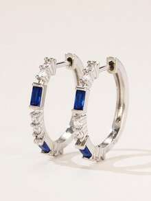 1 Pair Elegant 925 Sterling Silver Cubic Zirconia Earrings, Wedding Anniversary Jewelry, Gift For Women, Fine Jewelry - 1# - View 8