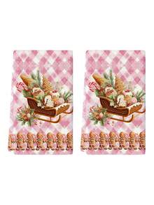 2 piezas/4 piezas/12 piezas Toallas de cocina con estampado de Papá Noel y muñeco de nieve, toallas de baño con estampado festivo navideño, toallas para fiestas navideñas al aire libre, decoración navideña para el hogar, decoración navideña de cocina, estilo moderno, secado rápido, material de microfibra súper suave, rectangular, 15.75IN*23.62IN/40*60CM con estampado digital, adecuado para decoración de fiestas al aire libre, regalos navideños