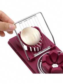 1pc 2-In-1 Egg Slicer, Household Egg Cutter, Multi-Function Pickled Egg Peeler, Egg Divider, Versatile Kitchen Tool