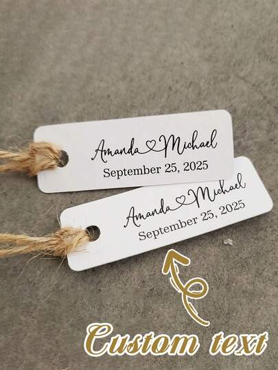 Etichette personalizzate per bomboniere di matrimonio: piccole etichette di ringraziamento personalizzate, tag regalo in carta con calligrafia personalizzata, stampa su un solo lato (senza corda), ornamentali, alla moda, di alta qualità, eleganti, esquisite, personalizzate, regali unici ideali per lei, lui, il fidanzato, la fidanzata, il papà, la famiglia, la mamma