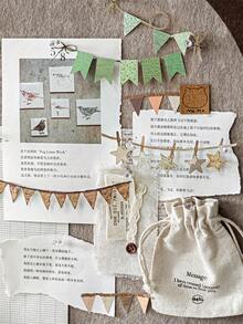 10 件/包复古长三角旗贴纸，手工制作，适用于剪贴簿、DIY 装饰、信封、相册、杂志 - 彩色 - 查看 4