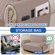 YSTYLE 100% Waterproof 1/2/3/4 Seater Armchair Cover With Armrests, Scratch-Resistant Cat Dog Sofa Cover, Quilted Sofa Cover With Pockets, Anti-Slip Anti-Stain Sofa Cover - Coffee Brown - View 3