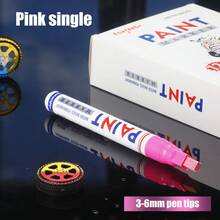 1 pieza Marcador de pintura a prueba de agua para neumáticos, marcador permanente de graffiti para neumáticos, marcador de pintura indeleble, marcador de retoque para neumáticos de automóvil, marcador de graffiti multicolor DIY