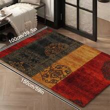 1pc European Classic - Gothic Color Block Patchwork Bohemian Carpet, Super Soft Plush Faux Cashmere Modern Area Rug, Machine Washable, Suitable For Living Room, Bedroom, Office And Dining Area - Perfect For Halloween, Christmas, Easter, Thanksgiving Decor, 700GSM, Indoor/Outdoor Use, Home Decor - Multicolor - View 16