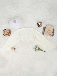 Apperloth A Y2K Street Daily Casual Batwing Sleeve Shrug Crop Cardigan Open Front Coat