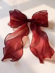 1pc Mesh Bowknot Ribbon Hair Clip For Daily, Large Hairpin For Hair Styling Accessories