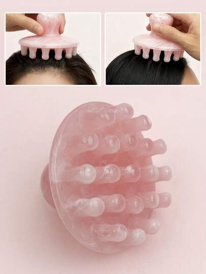 INYUSUN 1 szt. grzebień do masażu głowy z żywicy, deska do skrobania skóry głowy, narzędzie do masażu brzucha, przenośny i praktyczny okrągły grzebień do masażu głowy, skóry głowy i meridianów włosów