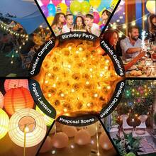 130/60/30pcs Mini Lights,Long Standby Time Waterproof LED Balloon Light,Battery Powered,Ball Lamp For Balloon Paper Lantern Birthday Party Christmas Halloween (Warm) - 暖黃色 - 查看 2