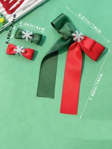 Christmas Hair Clips, Women's Bow Girl Christmas Gift, Christmas Bow Snowflake Headband Bow Hair Clips, Women's Holiday Hair Accessories - Multicolor - View 5