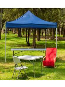 Carpa Toldo Plegable 3x3 Impermeable Y Reforzado  Color Azul Y ROJO - Azul - Ver 2