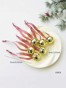 6 sinos pendurados de ferro forjado para Natal, adequados para guirlandas, presentes, casamentos, dia dos namorados, Páscoa, Halloween, decorações para festas de Ação de Graças - sem necessidade de eletricidade, decorações para festas de Natal, decorações para árvores de Natal, decorações para casa