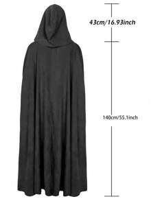 1 pezzo Mantello lungo con cappuccio in stile medievale e rinascimentale vintage, adatto per Ognissanti, carnevale, festival, spettacoli teatrali, cosplay