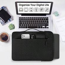 Lubardy Funda para Laptop 13 14 Pulgadas Impermeable Funda Laptop Protector Estuche para Laptop Compatible con Pro, Negro - Negro + 15-15.6 pulgada - Ver 6