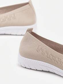 Slip-On Sneakers With Subtle Perforation - Beige - View 6
