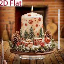 MAHUNIYA Candela di Natale in stile bohémien con base acchiappaluce in cristallo acrilico - Ideale per decorare casa, ufficio e libreria | Splendida decorazione natalizia da tavolo | Perfetto regalo di Natale, ideale per il Natale