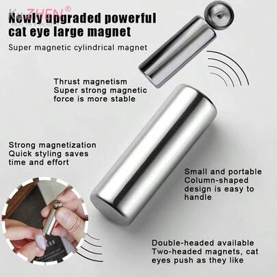 2支装美甲磁性棒猫眼磁球双头UV凝胶磁性工具美甲设计工具闪粉效果DIY，适用于家庭美甲沙龙DIY，美甲用品，美甲工具，返校季，美甲，按压式美甲片，美甲和足疗工具。万圣节礼物，圣诞节礼物，朋友礼物，女性礼物。