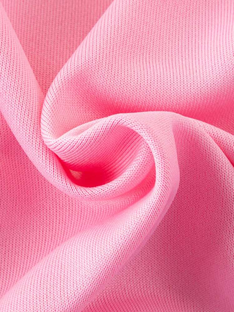 Conjunto de 6 piezas de sudadera con cuello redondo y pantalones deportivos casuales con estampado de corazón y leopardo, estilo americano de moda para niñas pequeñas en otoño/invierno - Rosa - Añade 3