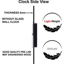Reloj de pared decorativo minimalista de lujo 2D, movimiento de cuarzo súper silencioso, sin sonido de tic-tac, adecuado para sala de estar, dormitorio y oficina, decoración de pared de dormitorio de moda - Multicolor - Ver 8