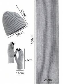 3 Stücke Winterset, ausgestattet mit Touchscreen-Handschuhen, mit Innenfutter aus Arktis-Fleece, Winterwärme-Sets, universelle Kälteschutz-Sets für Herren und Damen, geeignet für Outdoor-Radfahren, Camping, Wandern, Sport und tägliche Winterreisen im Herbst und Winter.