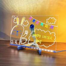 Tablero de notas LED con Colores, Tablero Acrílico de Borrado en con Luz, Tablero de Mensajes de Letras LED con Soporte y Bolígrafos de Colores, Note Board with Colors (30 * 20cm) - 15*15 cm - Ver 8