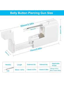 4pcs Navel Piercing Set, Includes 2pcs Disposable Navel Self-Piercing Guns, 1 Set Navel Piercing Rings And Clamps, Piercing Supplies - Multicolor - View 3