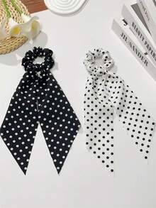3 قطع أربطة شعر نسائية أنيقة بنقاط بولكا من القماش باللون الأسود والأبيض والأحمر، مناسبة لتسريحات الذيل والكعكة، للاستخدام اليومي، إكسسوارات بوهيمية أنيقة، جمال، ربطات شعر