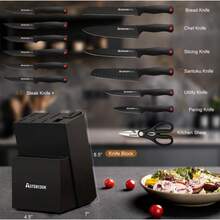 15-Piece Kitchen Knife Set With Sharpener, German Stainless Steel, Anti-Rust, Dishwasher