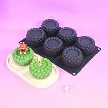 Custom 6-In-1 Round Pearl Cup Mousse Cake Mold DIY French Chocolate Dessert Aromatherapy Candle Silicone Mold