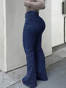 GILIPUR Quần jeans ống loe ôm sát màu trơn Y2K mới, thiết kế cạp cao co giãn, phong cách thanh lịch thường ngày, tối giản, thể hiện thời trang Thu/Đông những năm 2000, mang hơi hướng cổ điển sang trọng, phù hợp cho Tết Dương lịch, Ngày lễ tình nhân, Tết Nguyên đán và các ngày lễ khác, vừa tinh tế vừa thoải mái, lý tưởng cho các buổi tiệc trang trọng, bữa tối thân mật và các buổi hòa nhạc. - Rửa tối - Xem 3