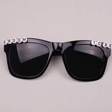 1pc Handmade Decorated Glasses, Bridal Style Glasses, Personalized Pearl Glasses, Bridal Fashion Glasses, Bachelorette Party Photo Prop, Bridesmaid Letter Slogan Wedding Love Glasses - Multicolor - View 17