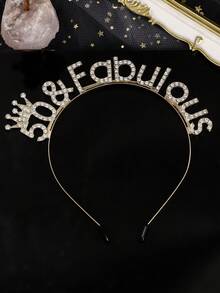 1件装女士50岁生日装饰品,60岁生日头饰,50岁生日皇冠,50岁生日礼物 - 彩色 - 查看 16