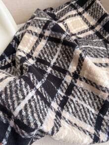 1 pieza Bufanda de mujer de estilo vintage con flecos de cuadros, de imitación de cachemira gruesa y de bucle, para mantener el calor en otoño e invierno, suave y cómoda, para uso diario y salidas, así como para regalos.