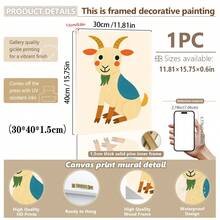 1 gerahmtes/Leinwand Wandkunst, Dinosaurier Tier Thema Dekoration. Badezimmer Wanddekoration. Themen Poster, Schlafzimmer Dekoration, Raumdekoration, Heimdekoration, Ornamente, Winterdekoration für Zuhause, Wanddekoration. Geeignet für Kinderzimmer, Kinderzimmer, Jungen- und Mädchen-Partyräume, Kita-Klassenzimmer Dekoration, wasserfestes Material. Kopfteil Dekorative Tapete, Party Deko Geschenke. Badezimmer Wanddekoration.