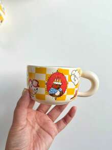 200ml Xícara Cerâmica Artística com Tema Animal, Xícara de Espresso Listrada Retrô, Xícara para Segurar na Mão para Casa, Xícara de Chá da Tarde com Tema de Fazenda, Copo de Água, Caneca, Xícara Cerâmica de Pequena Capacidade, Xícara de Leite, Xícara de Presente - Multicolorido - Visão 8