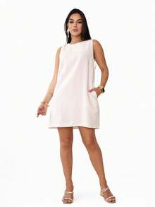 Marrante Midi Dress With Zipper Pocket Haute Couture  Blogger STOCK - trắng - Xem 1