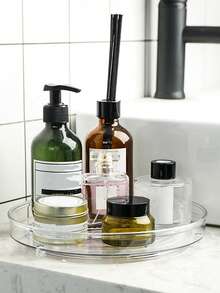 三层/两层/单层360°旋转化妆品收纳架，化妆品展示架，香水收纳盒，浴室托盘，浴室置物架，适用于存放和整理香水、护肤品、化妆刷、沐浴露、浴室配件，也可作为房间装饰，或作为圣诞节和情人节礼物。 - 彩色 - 查看 7