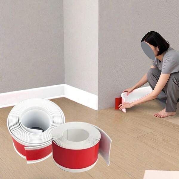 1pc 39.37in/78.74in Soft Skirting Plastic Floor Skirting Waterproof Self-Adhesive Flexible Substrate Moulding Decorativeparts