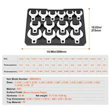 Crowfoot Wrench Set, 1/2" Drive 14-Piece SAE (1-1/16" - 2") Crows Foot Wrench Set With Storage Tray, 40CR Material With Laser Etched Sizing, For Mechanical Maintenance Or Repairs - Silver - View 7