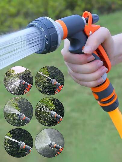 8 Pattern Garden Water Gun Hose Nozzle Mutifunctional Household Car Washing Yard Water Sprayer Pipe Tube Nozzle Sprinkle Tools