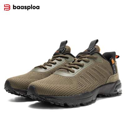 baasploa 男士跑步鞋，户外休闲轻便网球鞋，男士时尚独特设计师网面专业防滑跑步鞋，尺码 41-50