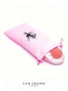 1pc Pink Satin Ballet Shoe Bag With Drawstring Closure - Lightweight & Compact Dance Shoe Storage Bag, Easy To Clean, Perfect For Backpack Or Handbag, Home Storage