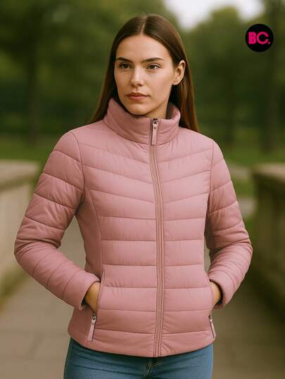 Big City Chamarra Capitonada  Moda Dama Moderna Forro Peluche Moderna