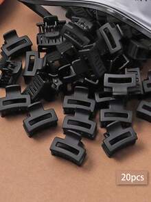 15/20/30个装多功能时尚黑色方形小发夹，迷你刘海夹，简约复古发夹，女士爪夹，冬季发饰，夏季沙滩度假旅行必备 - 黑色 - 查看 6